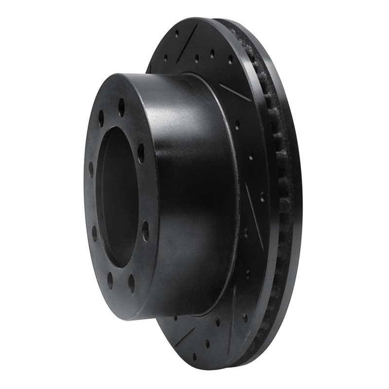 Ford E-250 Econoline Brake Rotor (1) - Rear Left - R1 Concepts - Drilled & Slotted - Black - `99-`07